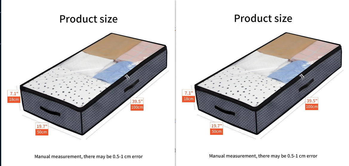 Under-bed Storage Bag With Thick Fabric And A Transparent Window