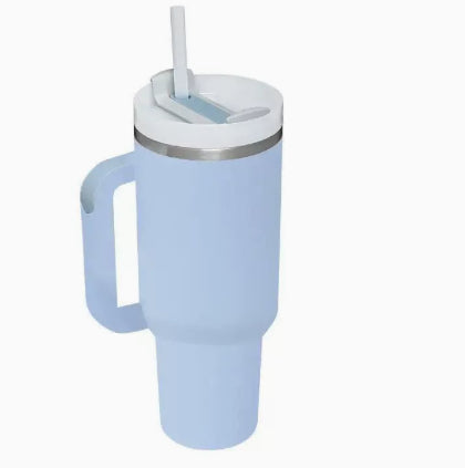 40 Oz Tumbler With Handle Straw Insulated, Stainless Steel Spill Proof Vacuum Coffee Cup Tumbler With Lid Tapered Mug Gifts For Valentine Lover Suitable For Car Gym Office Travel