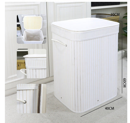 Dust-proof Laundry Basket Woven Dirty Laundry Storage Bucket