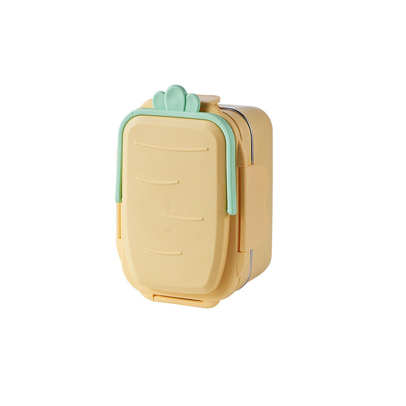 Double-layer Stainless Steel Lunch Boxes Creative Cute Radish Portable